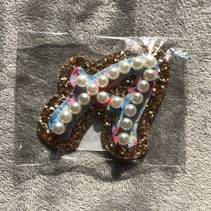 NWT Stoney Clover Lane String Pearl Letter A Patch